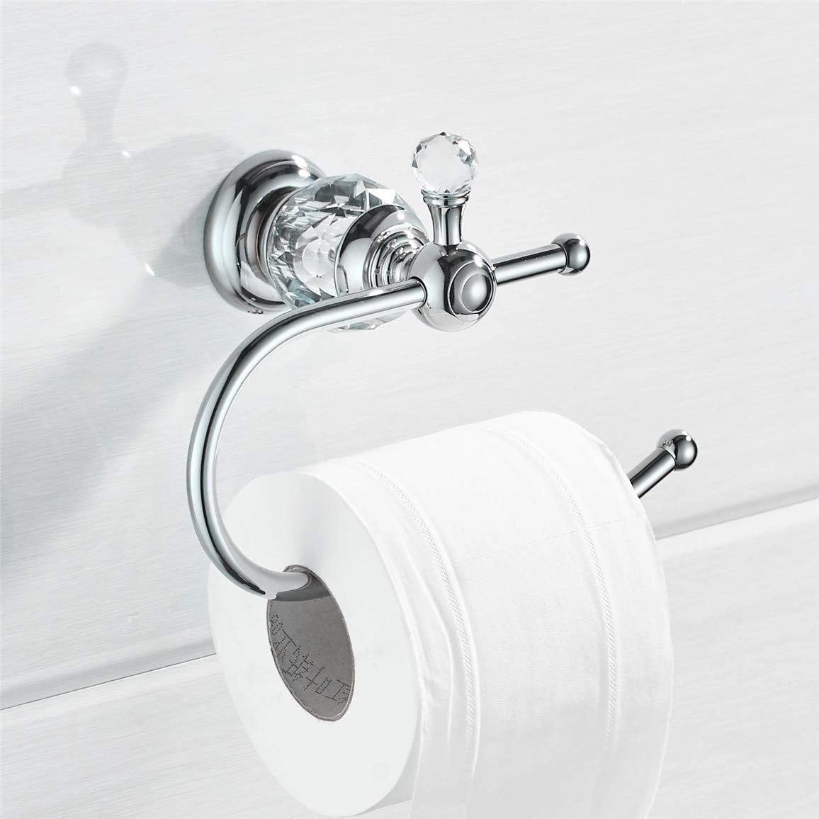 Chrome Crystal Toilet Paper Holder Solid