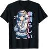 Kawaii Anime Girl and Cat T-Shirt – Aesthetic Japanese Streetwear