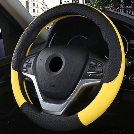100% DERMAY Brand Leather Steering Wheel Cover Non-slip for Renault Megane 2 II MK2 2002-2009 Car Styling Auto Accessories