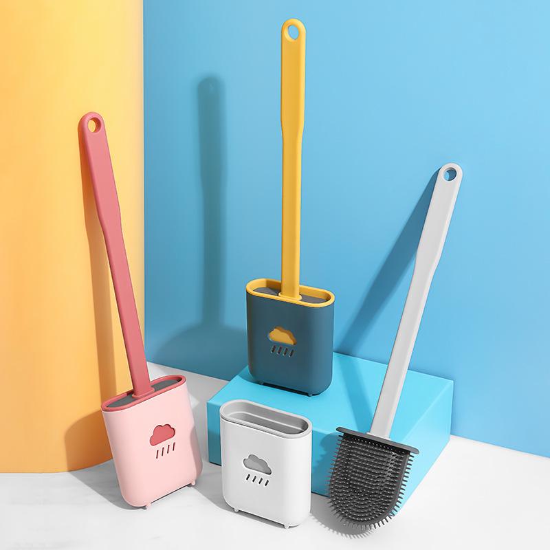 Nordic Silicone Toilet Brush with Wall-Mounted & Floor-Standing Design