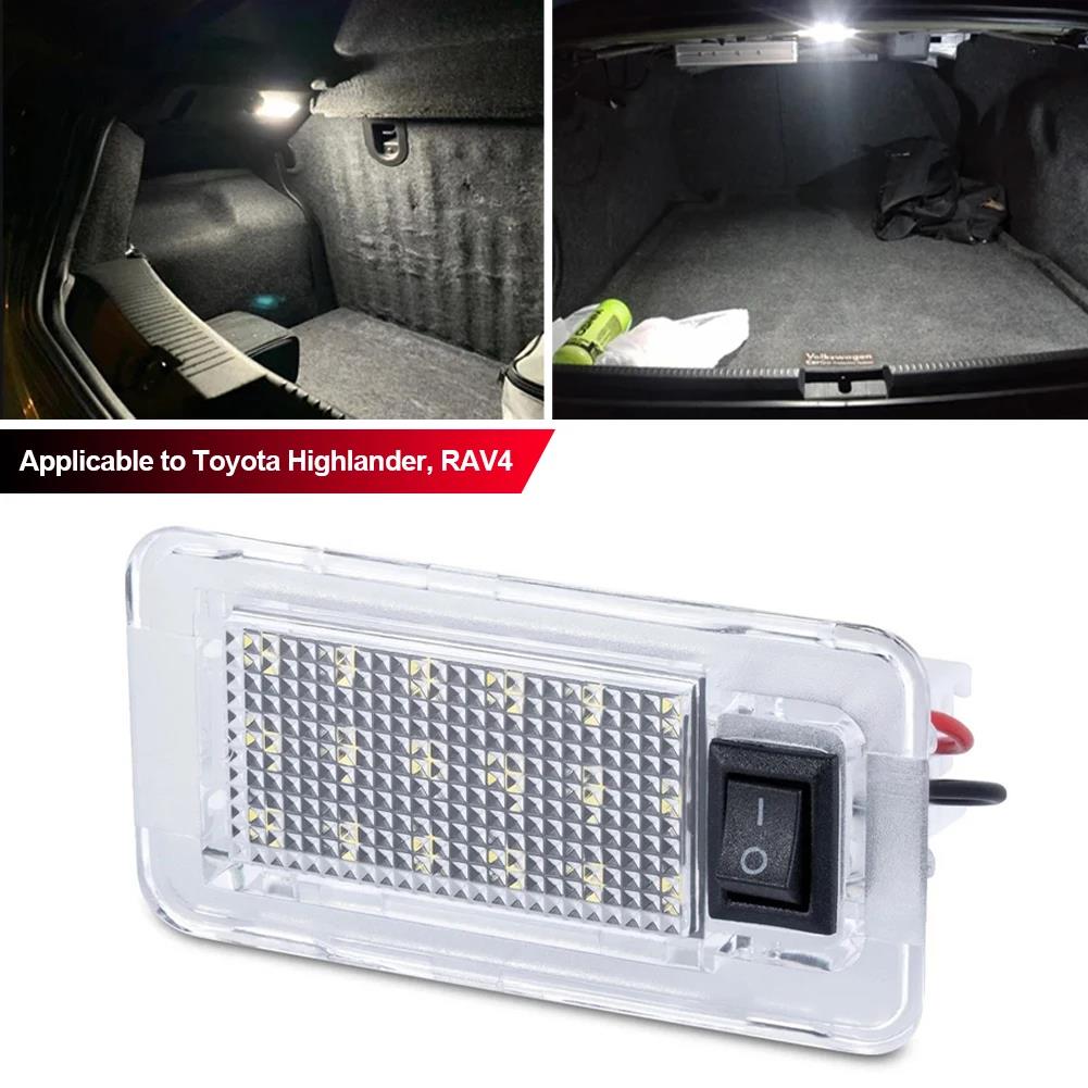 Car LED License Plate Lights with Switch Luggage Trunk Light Number Plate Lamp Car Lights For Toyota RAV4 MK5 Prius Siena Venza License Plate Lights