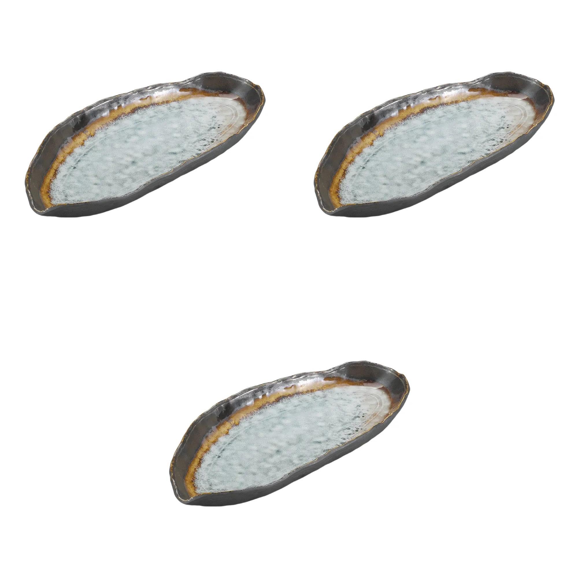 

Набор из 3 длинных тарелок Akane Leaf x x 3 Набор неровных тарелок Setomonohonpo [37 16.5 см] (Очень большой)