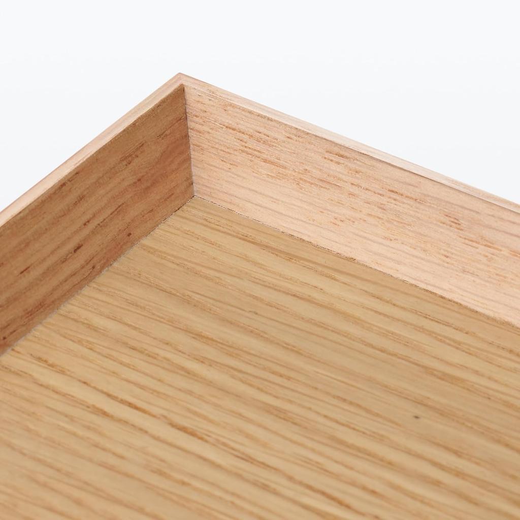 MUJI Wooden Square Tray Natural - 35 X 26 X 2cm, Serving Tray, Japan