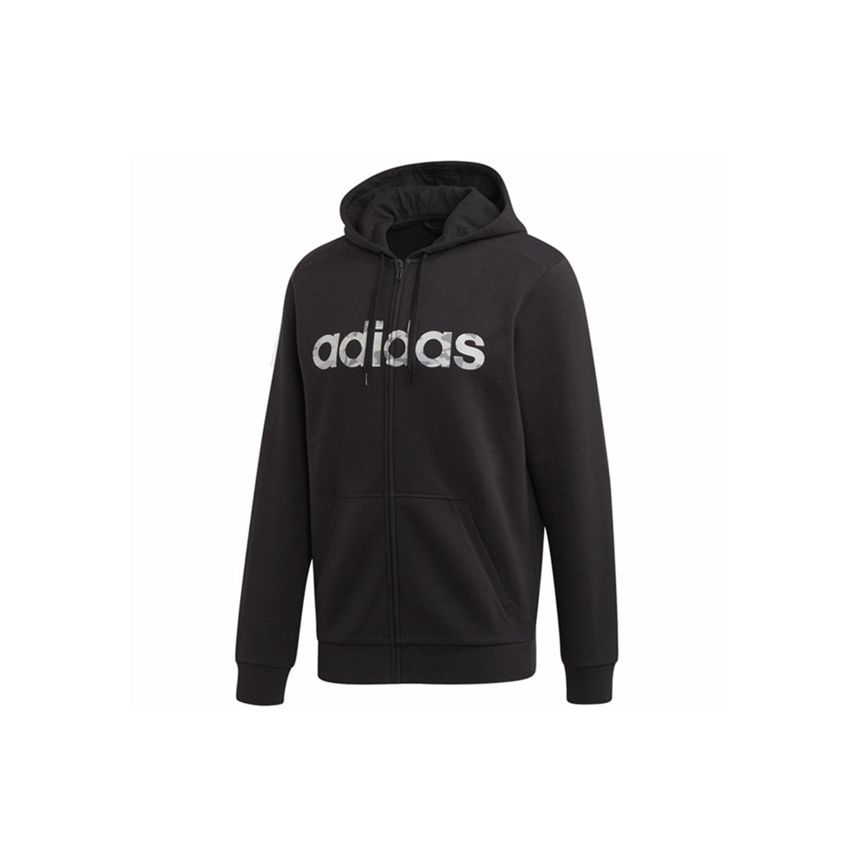 adidas Athleisure Casual Sports hooded Zipper Jacket Black Men s EI9736 S
