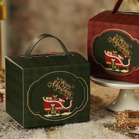 Christmas Gift Box with Handle Cartoon Fruits Candy Treats Goodies Chocolates
