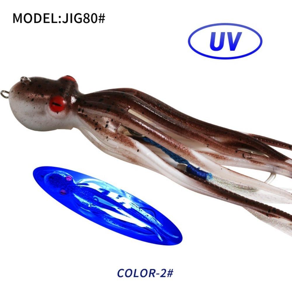 Rubber Saltwater Octopus Bait 150g 200g Squid Skirt Lure 2025 Fishing Tackle 150g-Brown UV