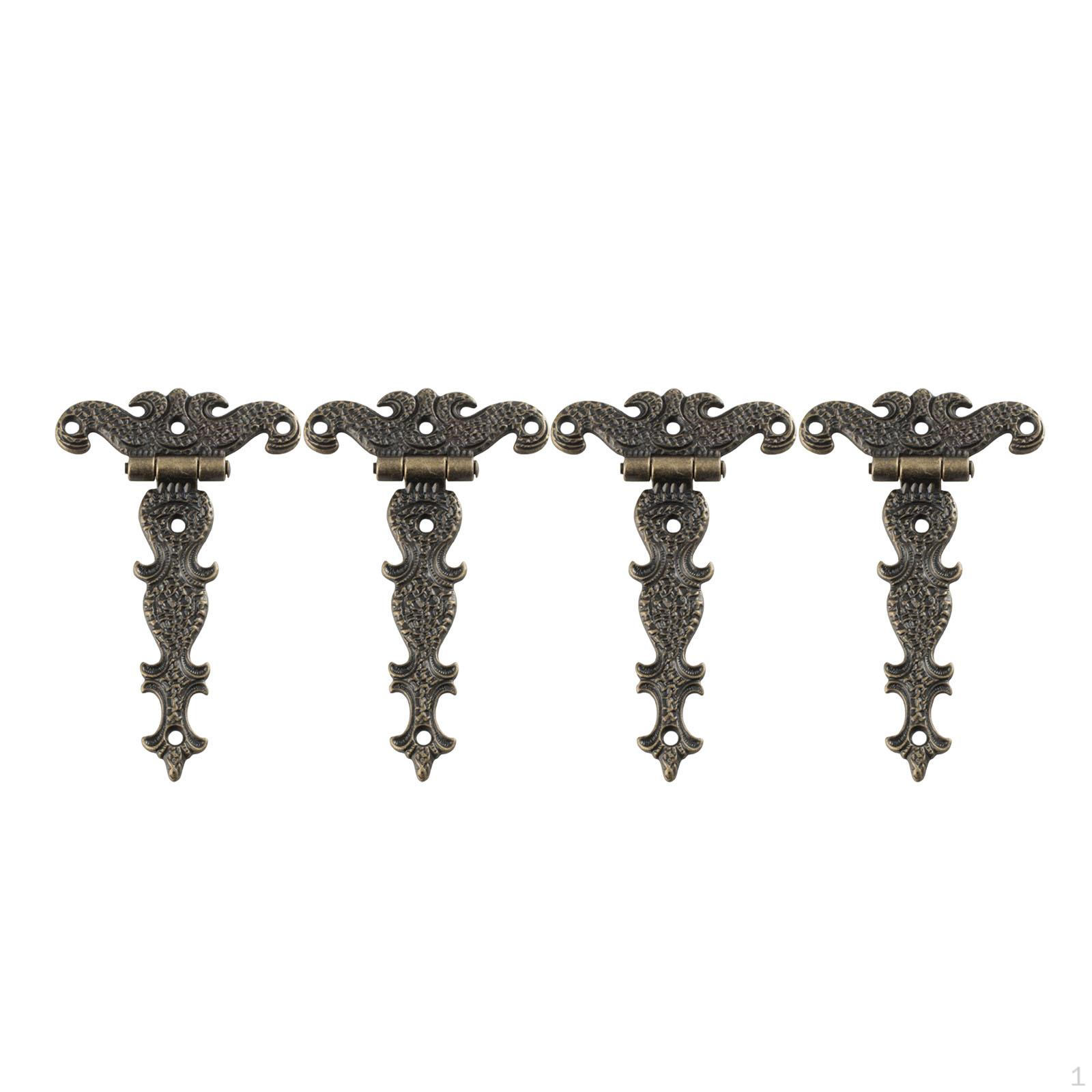 

4x Винтажные петли, Декоративные с винтами Аппаратный комплект Петли для офиса Гостиной Коробки Двери шкафа ,