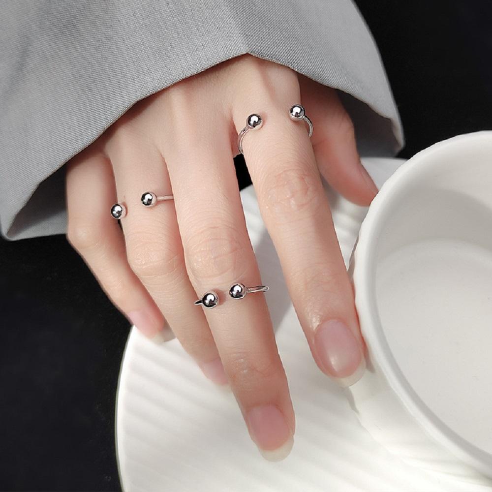 

Street Fashion Jewelry New Unisex Men Opening Rings Stainless Steel Finger Rings Ball