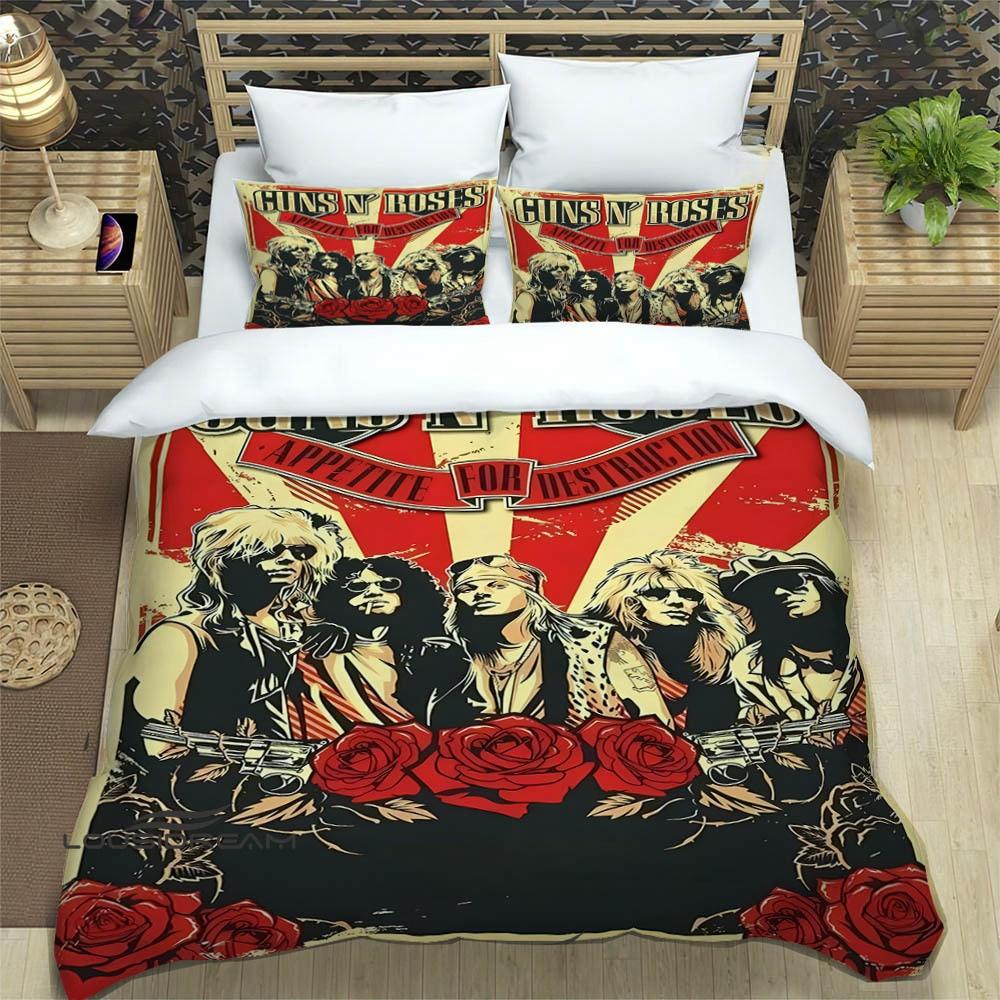 Rock Band Guns N Roses Luxury Bedding Set Duvet Cover Comforter Exquisite Bed Supplies Birthday Gift
