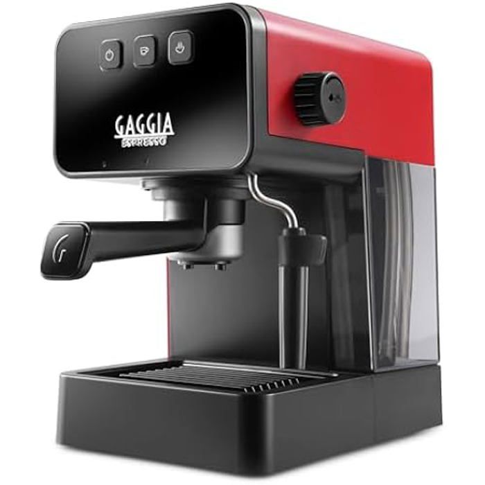 Machine à café - Gaggia - Espresso - Rouge - 1,2L - 15 bar - Mousseur à lait