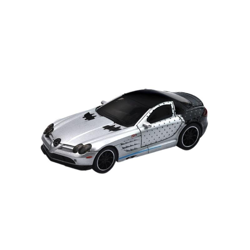 

1/32 Metal Die Cast Benz SLR Sports Car Model Simulation Sound and Light Car Model Collection with Base Holiday Gift