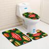 Christmas Bathroom Floor Mat Toilet Three-Piece Set