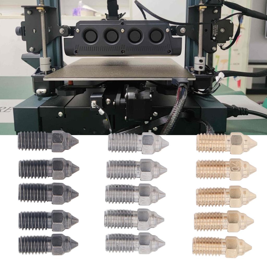 0.4mm 3D Printer Nozzle Kit Brass Hardened Steel Stainless Steel High Flow Extruder Nozzles for Nept