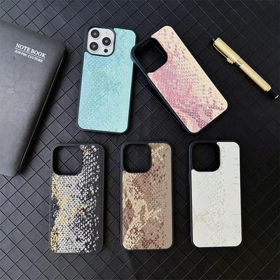 Funda protectora de lujo con dorado de piel de serpiente negro y dorado para iPhone 16 15 14 13 12 11 Pro Max XS XR 7 8 Plus X SE Coque