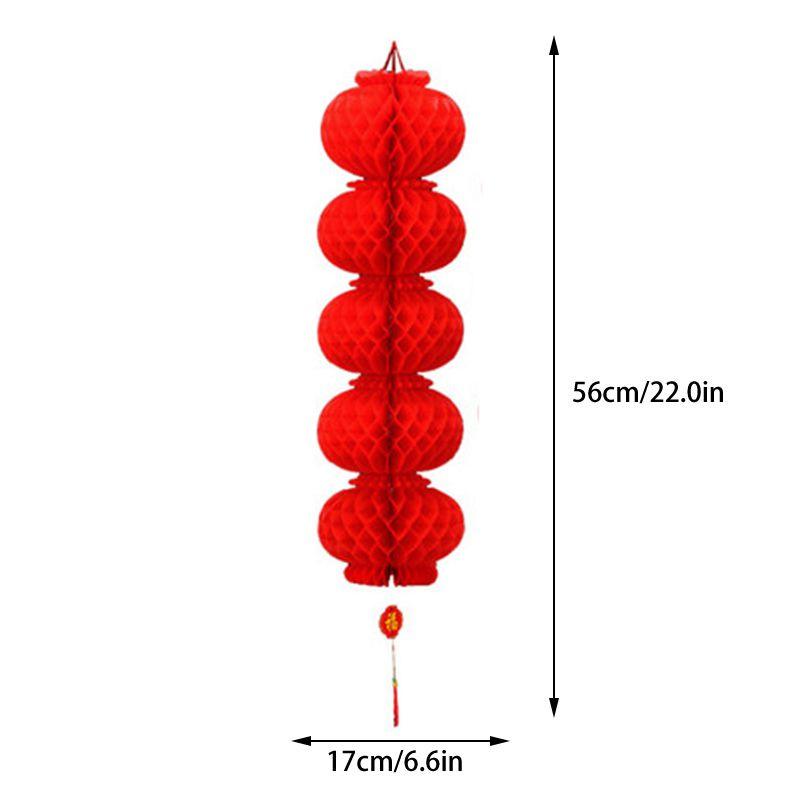

Красные китайские фонарики 2022 года Новогоднее украшение для подвешивания Фестиваль Весны Five