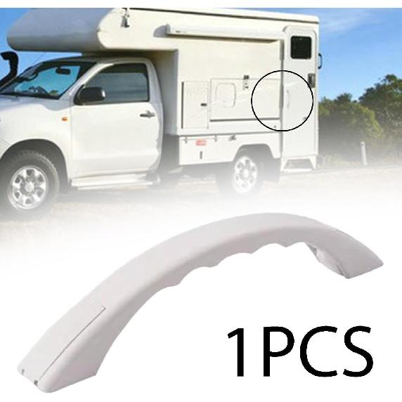 9-inch RV Cargo Trailer Door Handle Bar Accessory for Easy Grip, White Curved
