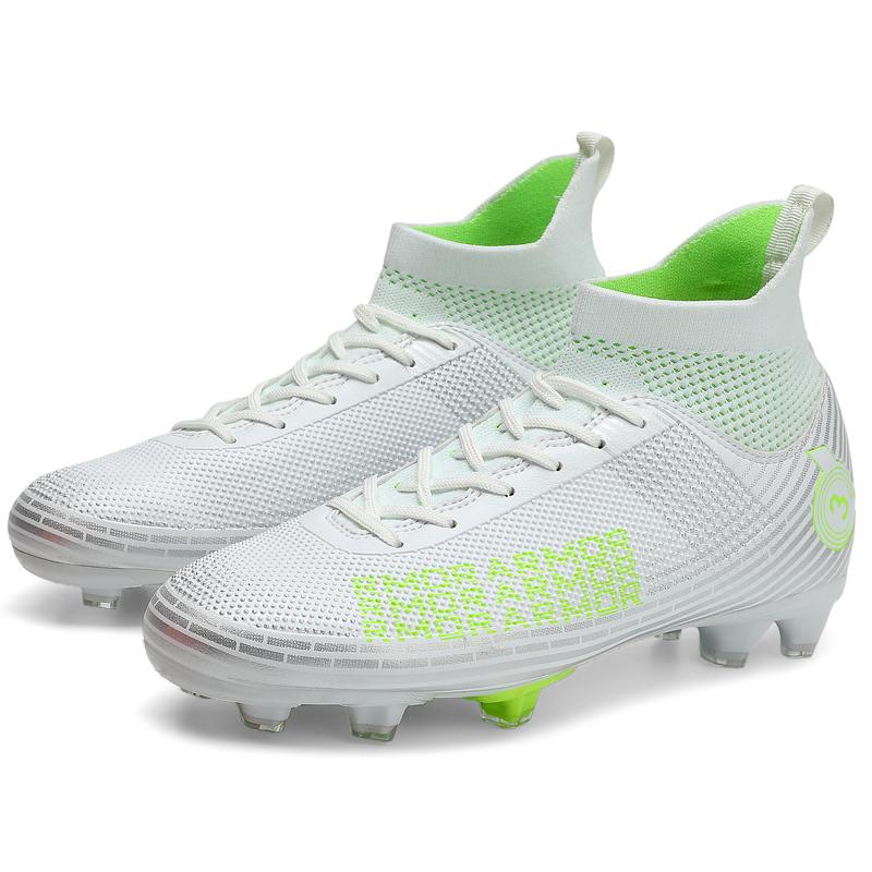 Men Football Boots Long Spikes High Ankle Soccer Shoes AG/TF Kids Outdoor Grass Cleats Soccer Boots Training Sport Football Shoes