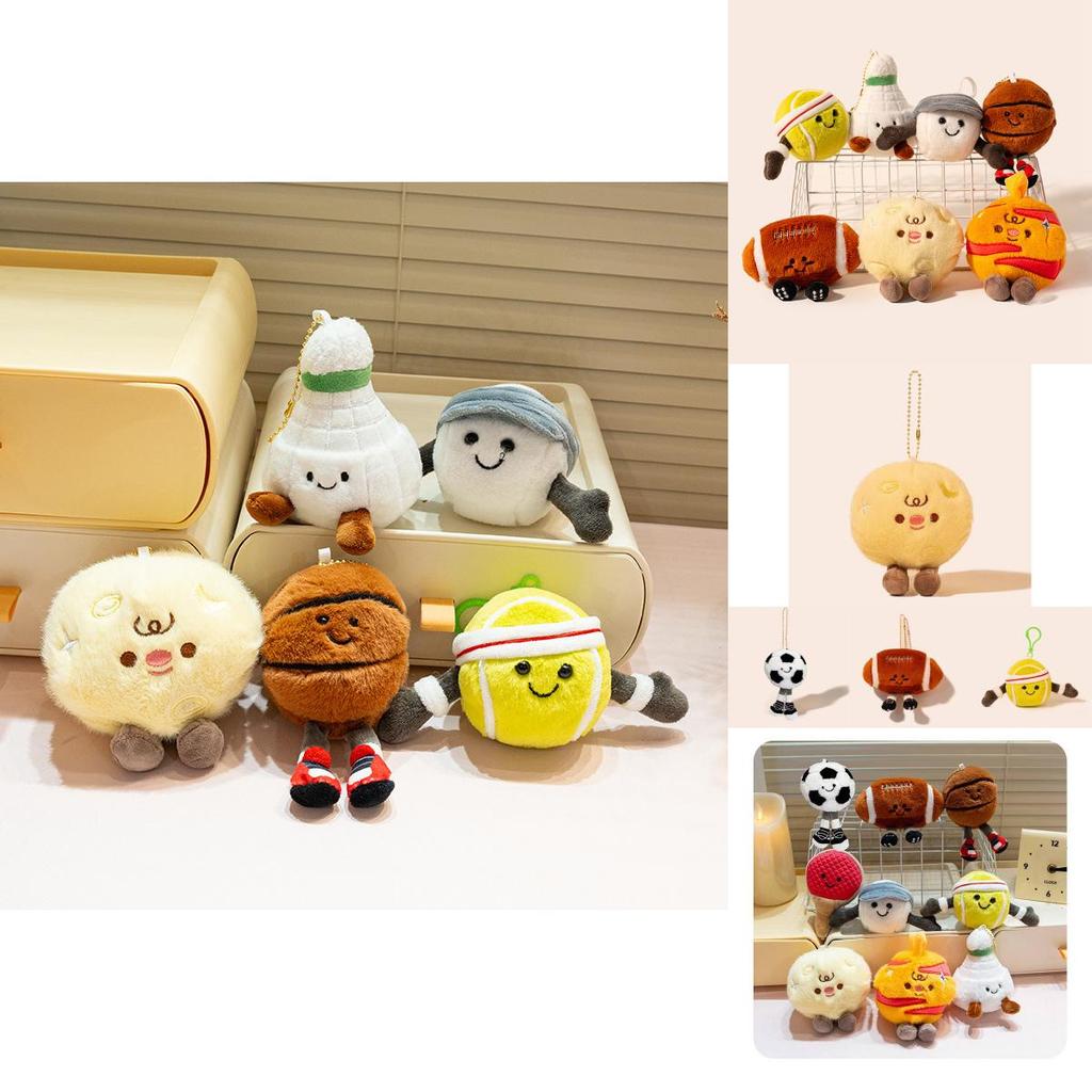 Plush Balls Pendant Badminton Keychain Room Decor Bag Decoration Gift Birthday