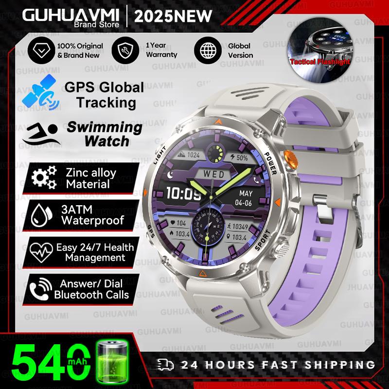 New  Professional GPS Sports Smart Watch Men 1.46" AMOLED Screen 3ATM Compass Fitness Tracker Military Smartwatch