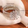 New Classic Shiny Rhinestone Bracelets Women Fashion Leaves Flower Bracelets Bangle for Female Bohemia Open Bangles Party Jewelry Punk Accessories