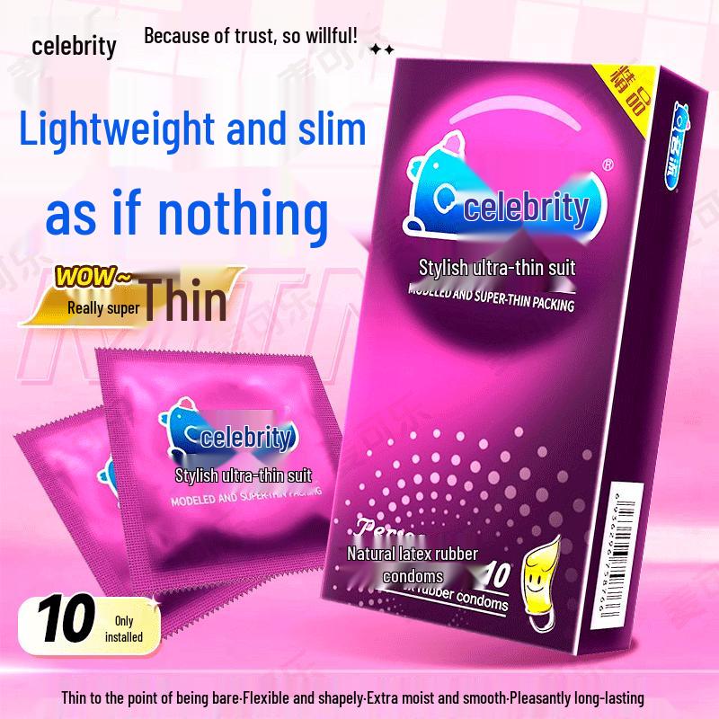 Celebrity Ultra-Thin Time-Delay Ribbed & Dotted Condoms - 10 Pack