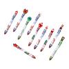 10Pcs Christmas Multicolored Pen 6 Color-in-1 Writing Pens Retractable Colored Ballpoint Pen for Color Coding Journaling