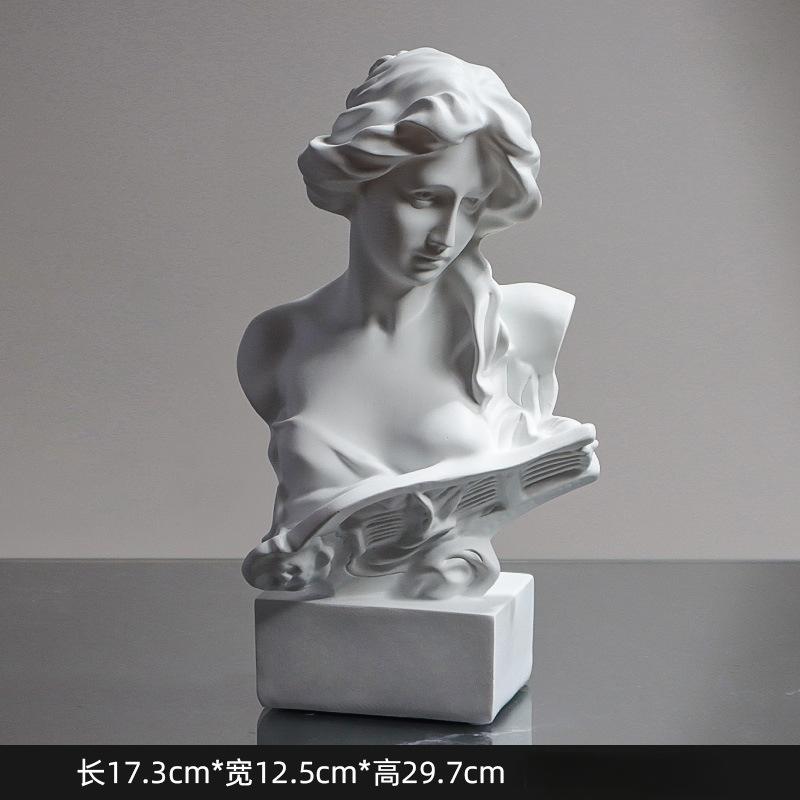 Evropská figurka hlavy Davida Řecká mytologie Venuše Pryskyřičná socha Domácí figurky Socha Dekorace na knihovnu Umělecký náčrt