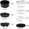 13Pcs Air Fryer Accessories Set Non-stick Safe Durable Compatible with 3.7-6.8QT Oil-free Fryer Universal Kitchen Baking Tools