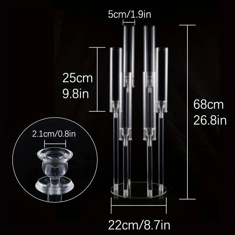 Transparent Acrylic Cross Wedding Candlestick for Banquets, Hotels, Aisles, Restaurants, and Bars
