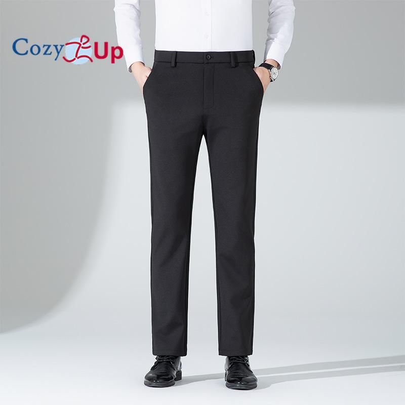 Cozy Up Thin Tiger Head Embroidered Elastic Casual Pants for Men's Summer Breathable Four Sided Elastic Non Ironing Wrinkle Straight Leg Draping Pants