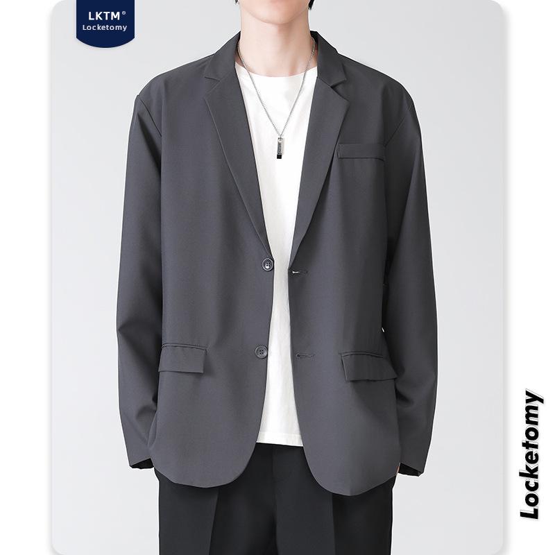 LKTM Korean Style Men's Casual Loose Suit Jacket - Trendy & Versatile