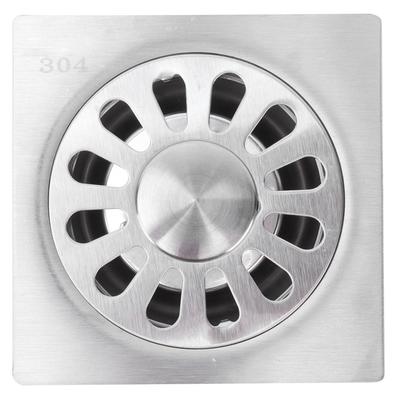 Conjunto Ralo Quadrado de Chão Aço Inoxidável 304 Ralo de Chuveiro Para Banheiro Cozinha 10x10cm