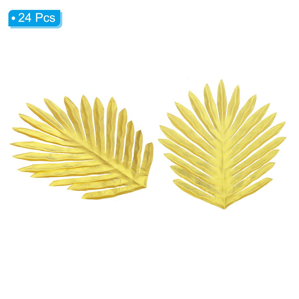 12/24 Pack 10" Gold Palm Leaves Artificial Palm Leaves Faux Palm Fronds