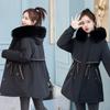 Women's Hooded Parka Winter Removable Liner Cotton Jacket Thickened Windproof Parka Jacket with Fur Collar