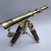 25.4 cm Nautical Marine Spyglass Brass Telescope On Wooden Tripod Stand
