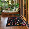 Amerikanische Retro-Blumen-Eingangsmatte Schmutzabweisend Balkon Rutschfeste Bodenmatte Wohnzimmer Türmatte