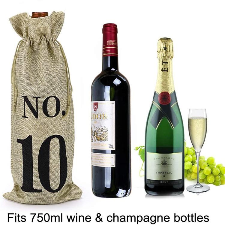 Red Wine Bottle Packaging Bag With Durable Canvas Material For Gift Wrapping And Storage