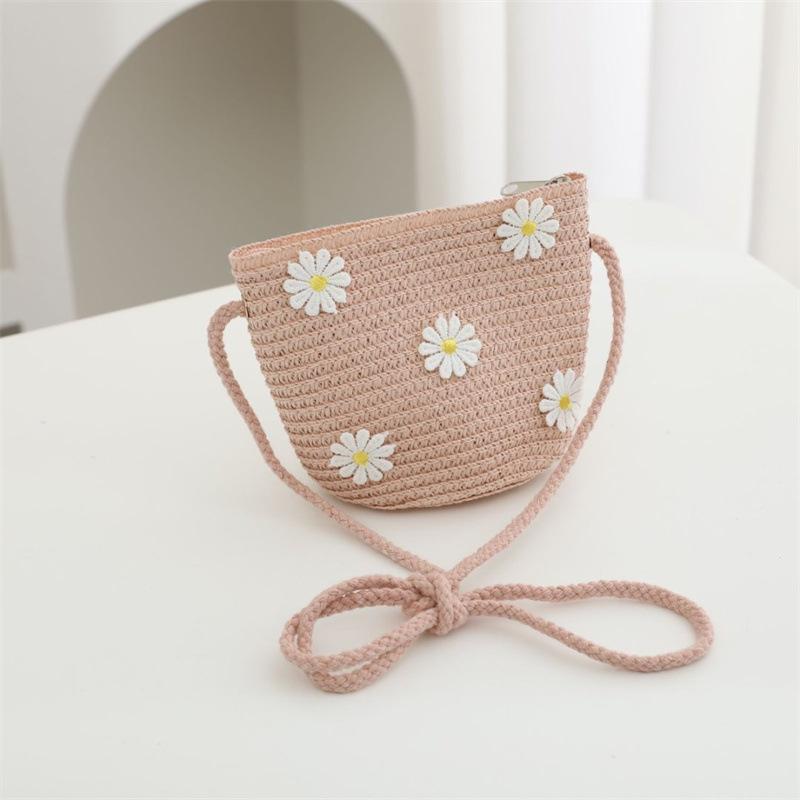 Summer children's bag women's pastoral straw bag woven bag new cute fashion girl crossbody straw bag