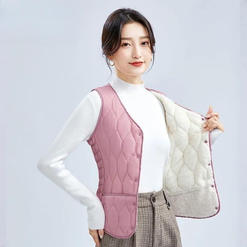 Autumn and Winter Down Cotton Vest Women Thickened Slim and Thin Inner Wear Large Size Short Vest