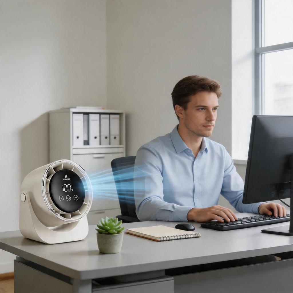 Desk Fan with Battery Operated, Quiet Digital Display Portable Fan for Office, Bedroom, Kitchen, Home, Outdoor, 100 Speeds