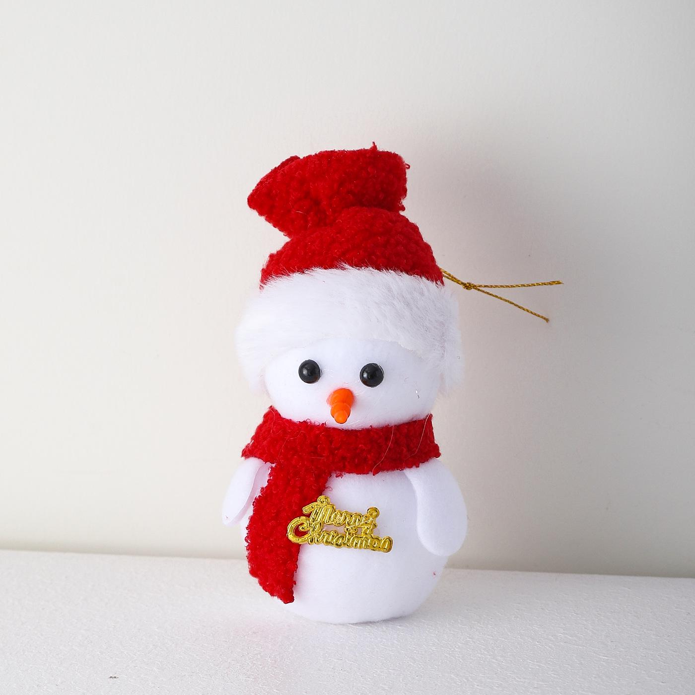 

Cute Snowman Christmas Tree Ornament - Plush Hanging Decoration with Flower Packaging