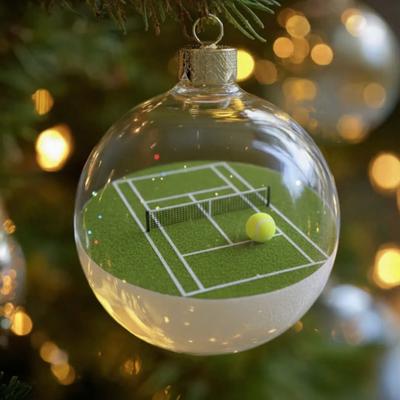 Adornos Navideños de Bolas Deportivas Yousheng Adorno de Bola de Nieve 3D con Microescenas Temáticas Deportivas Bola Transparente de Plástico para Colgar en el Árbol de Navidad Decoración del Hogar