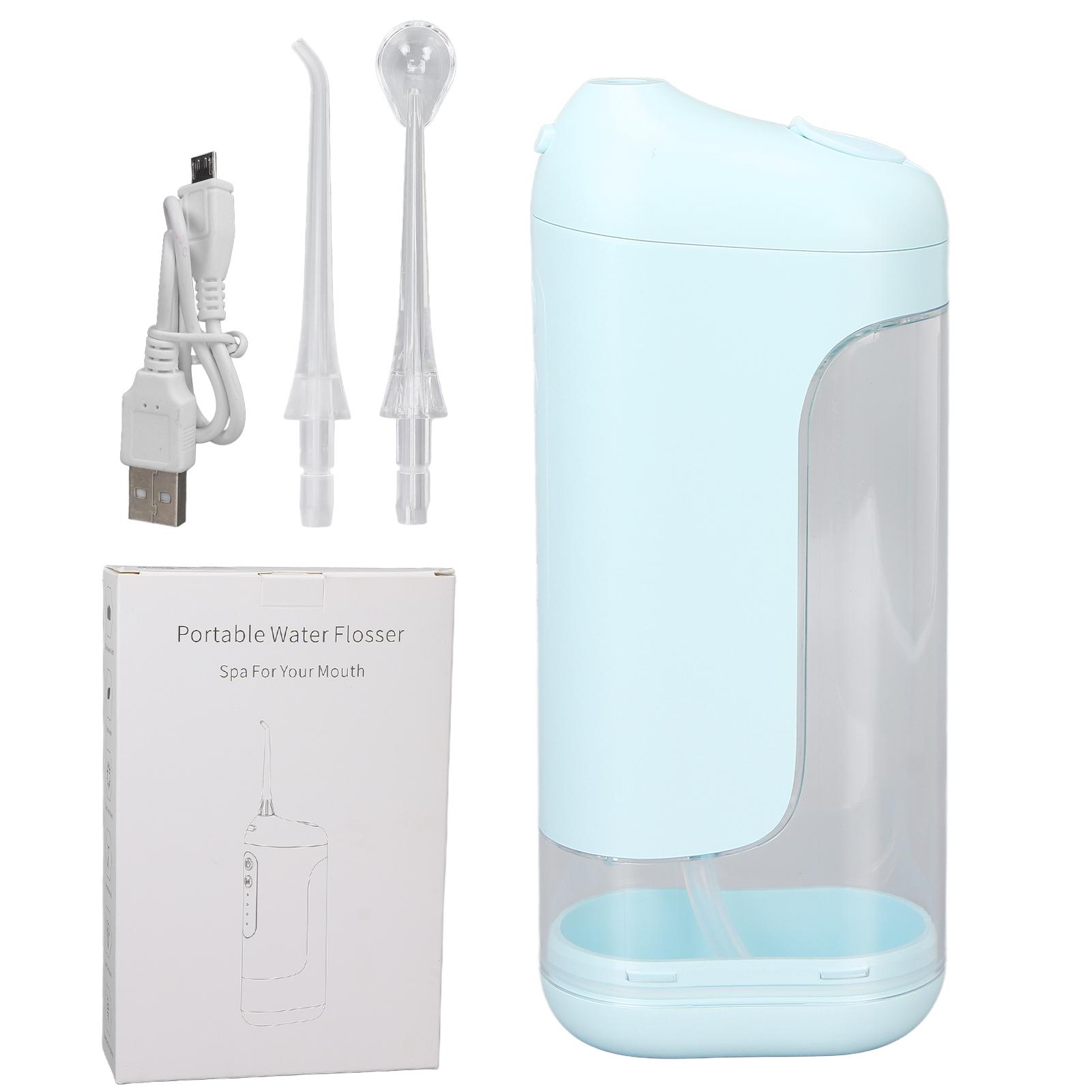 

Портативный электрический ирригатор для полости рта, водонепроницаемое устройство для удаления остатков пищи и чистки зубов Light Blue