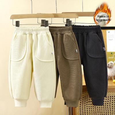 Kinder Samt Hosen Herbst Winter Neue Feste Farbe Jungen Kinder Dicke Warme Sport Hose Einfache Art Und Weise Koreanische Mädchen Baby Hosen