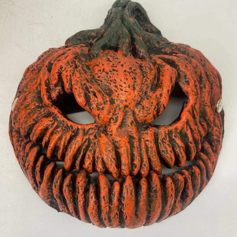 Terrifying Light Up Pumpkin Head Mask Halloween Horror Cosplay Glowing Hands Free Prop Scary Haunt Party Wearable Essential
