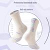 Men's and Women's Breathable Ankle Support Basketball Socks with Terry Bottom - Pure White Blue Bird Design
