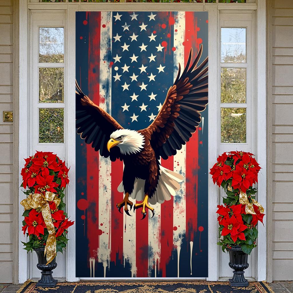 American Eagle Banner Winged Eagle Design USA Eagle Banner Patriotic Backdrop Graphic Print Flag Themed Background