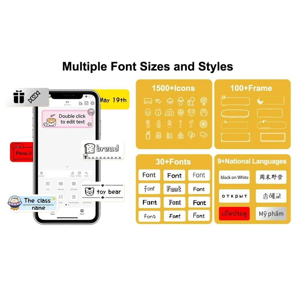 65Pcs/Roll Self Adhesive Cable Laber Paper Mini Smart Identification Fiber Tag Portable D110 Printer Sticker