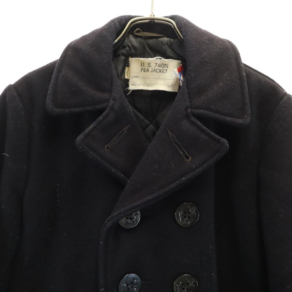schott 80s 90s Made in USA Old pea coat 16 Navy Men's Used