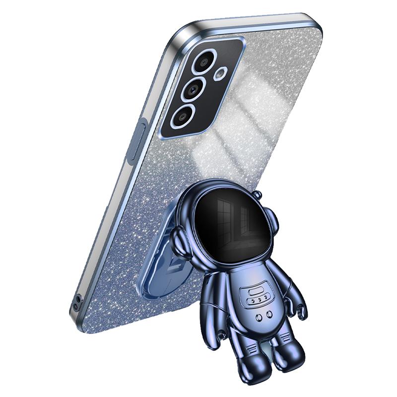 For Samsung Galaxy A25 5G (Global) (161.0 x 76.5 x 8.3mm) Electroplating Phone Shell Case PC+TPU Phone Cover with Astronaut Kickstand
